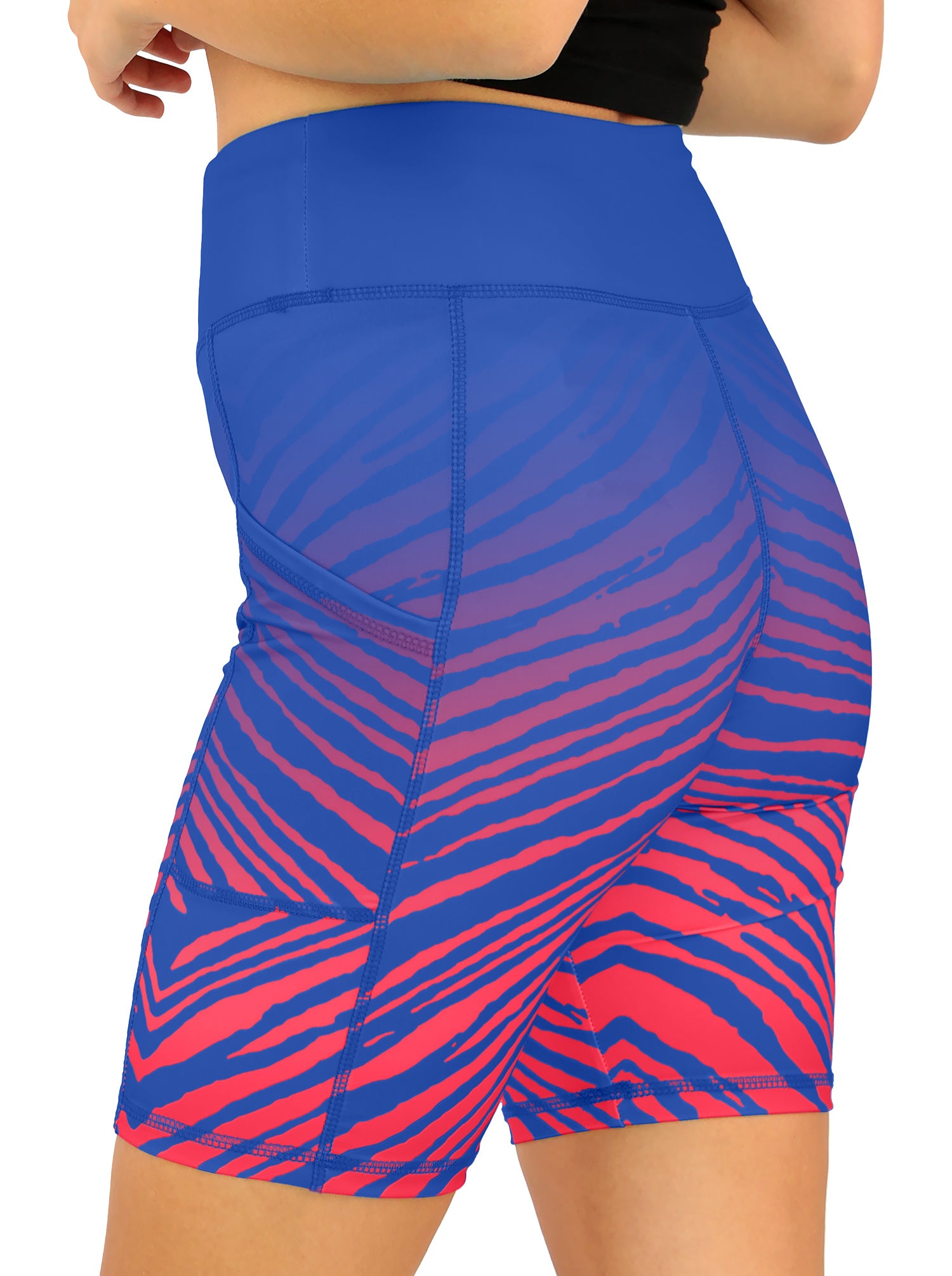 Zubaz NFL Women's Fade Biker Shorts, New York Giants