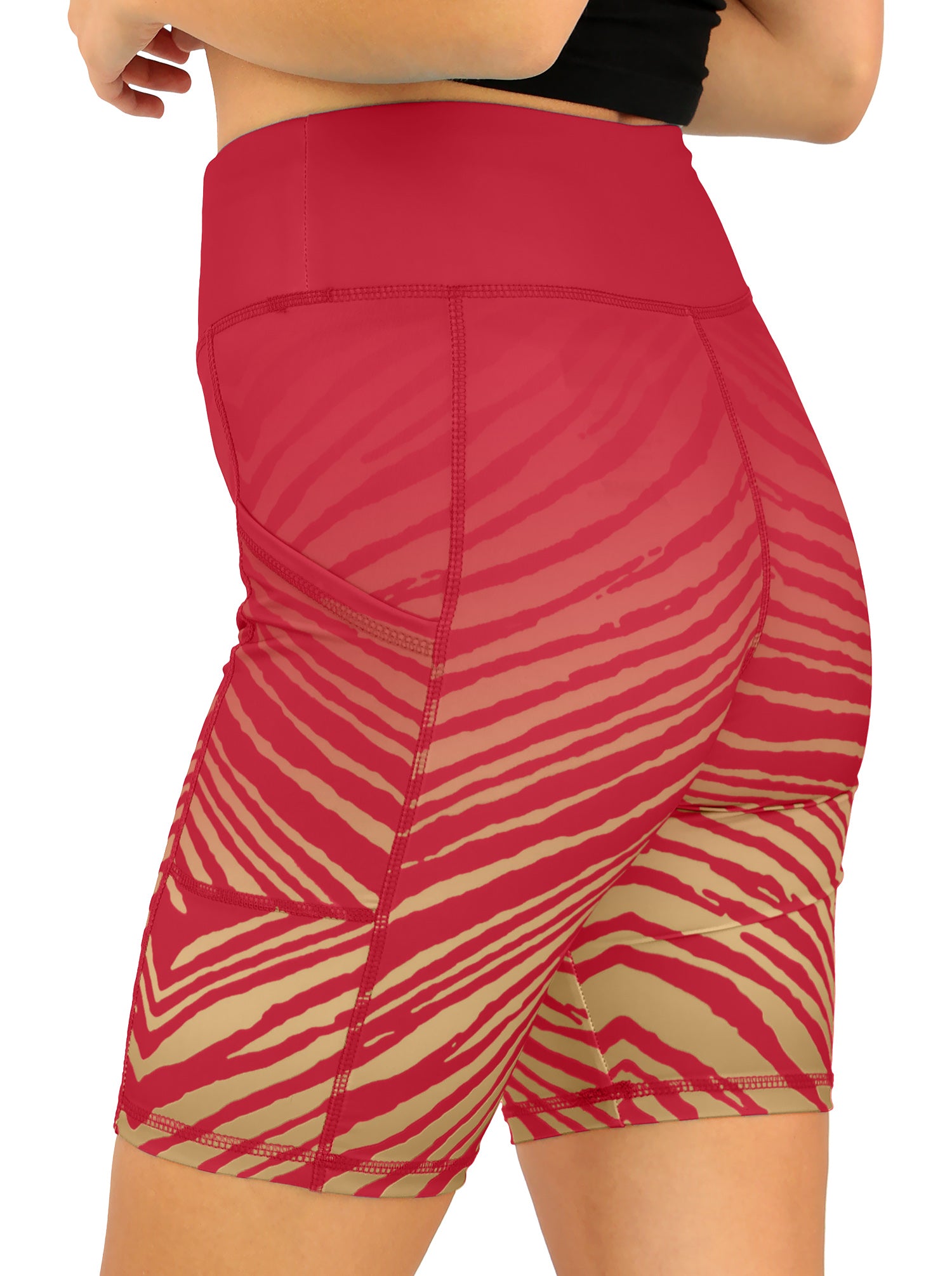 Zubaz NFL Women's Fade Biker Shorts, San Francisco 49ers