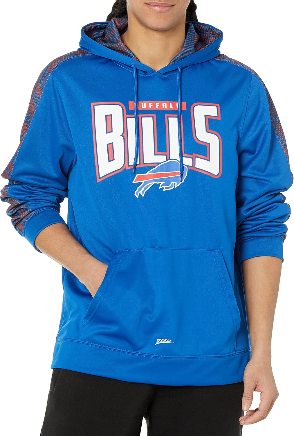Zubaz NFL Men's Pullover Hoodie With Viper Stripe, Bills Mafia, Buffalo Bills
