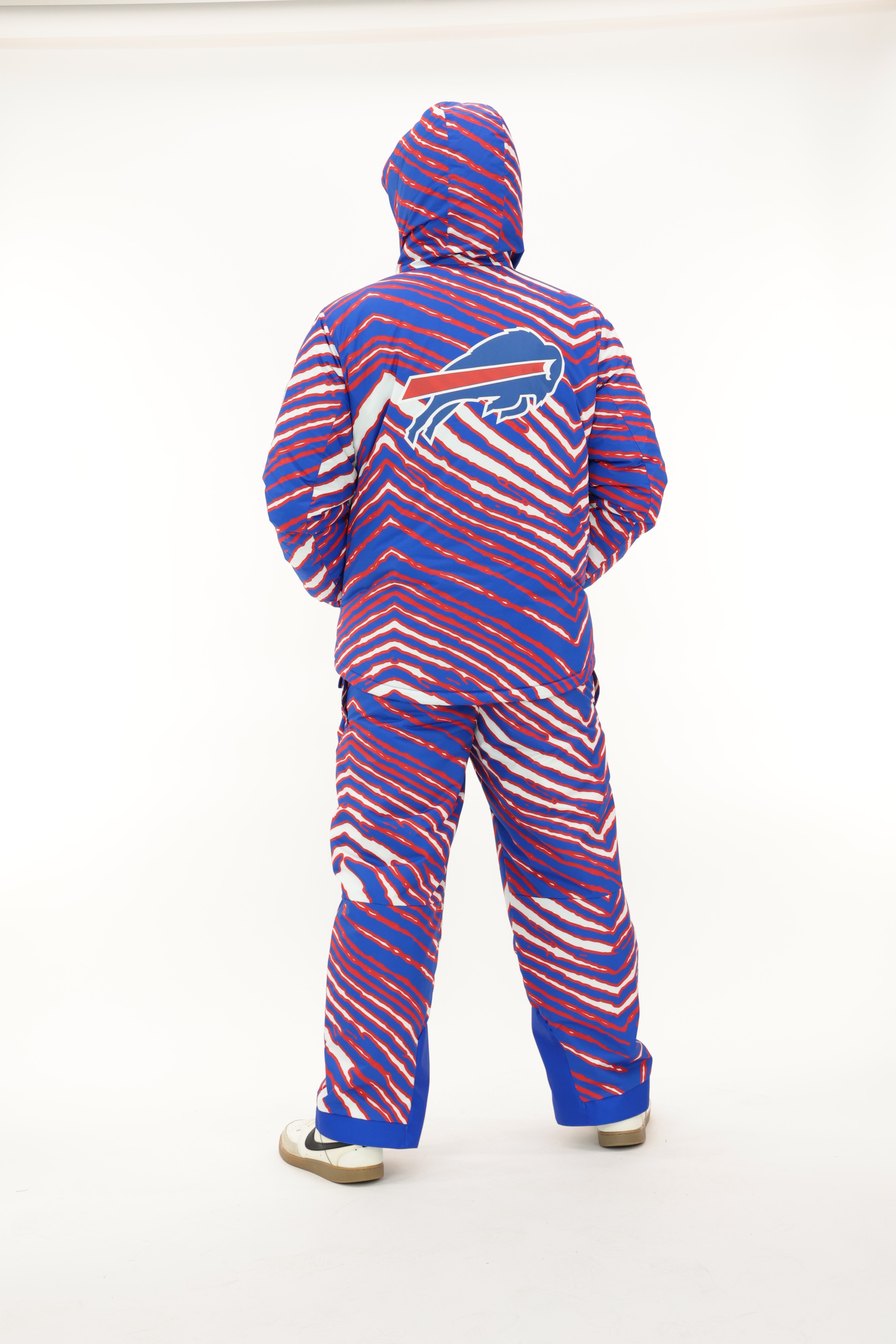 Zubaz NFL Kids Unisex Zebra Team Color Bleacher Blazer Jr Snow Jacket, Buffalo Bills