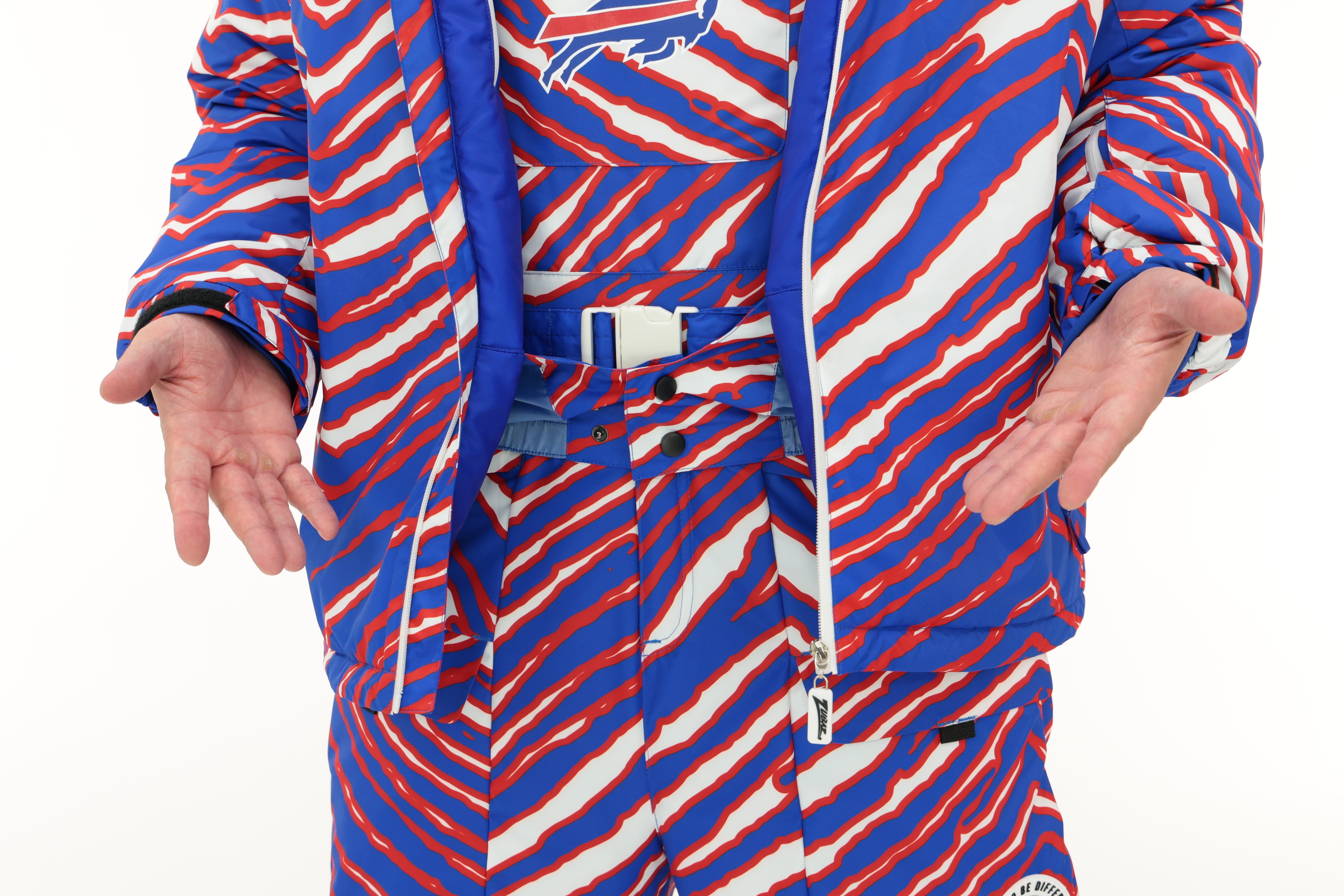 Zubaz NFL Kids Unisex Zebra Team Color Bleacher Blazer Jr Snow Jacket, Detroit Lions