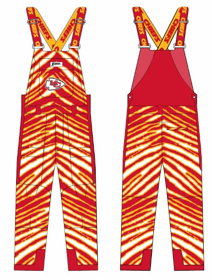 Zubaz NFL Adult Unisex Zebra Team Color Blizzard Snow Bib, Kansas City Chiefs