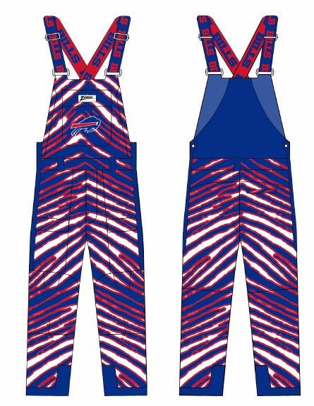 Zubaz NFL Kids Unisex Zebra Team Color Blizzard Snow Bib Jr, Buffalo Bills