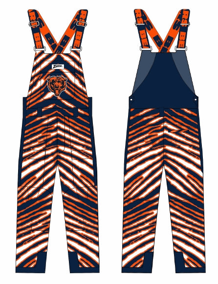 Zubaz NFL Kids Unisex Zebra Team Color Blizzard Snow Bib Jr, Chicago Bears