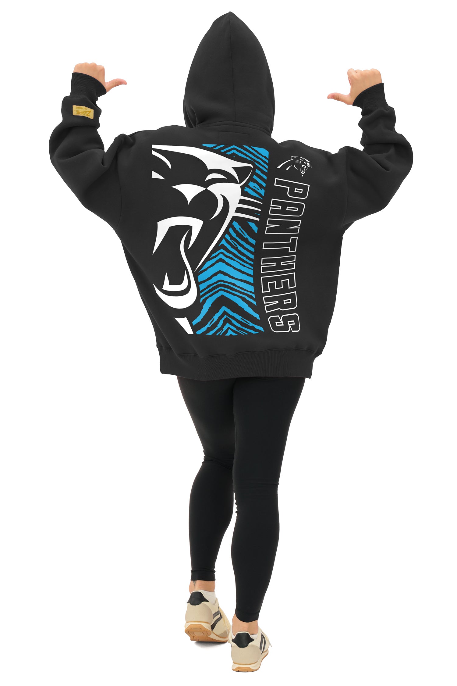 Zubaz NFL 90s Drop Shoulder Hoodie -MVP, CAROLINA PANTHERS