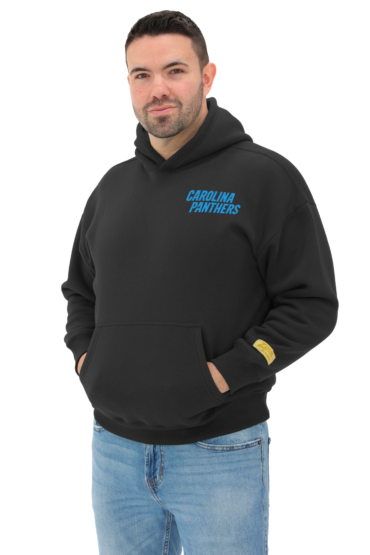 Zubaz NFL 90s Drop Shoulder Hoodie -MVP, CAROLINA PANTHERS