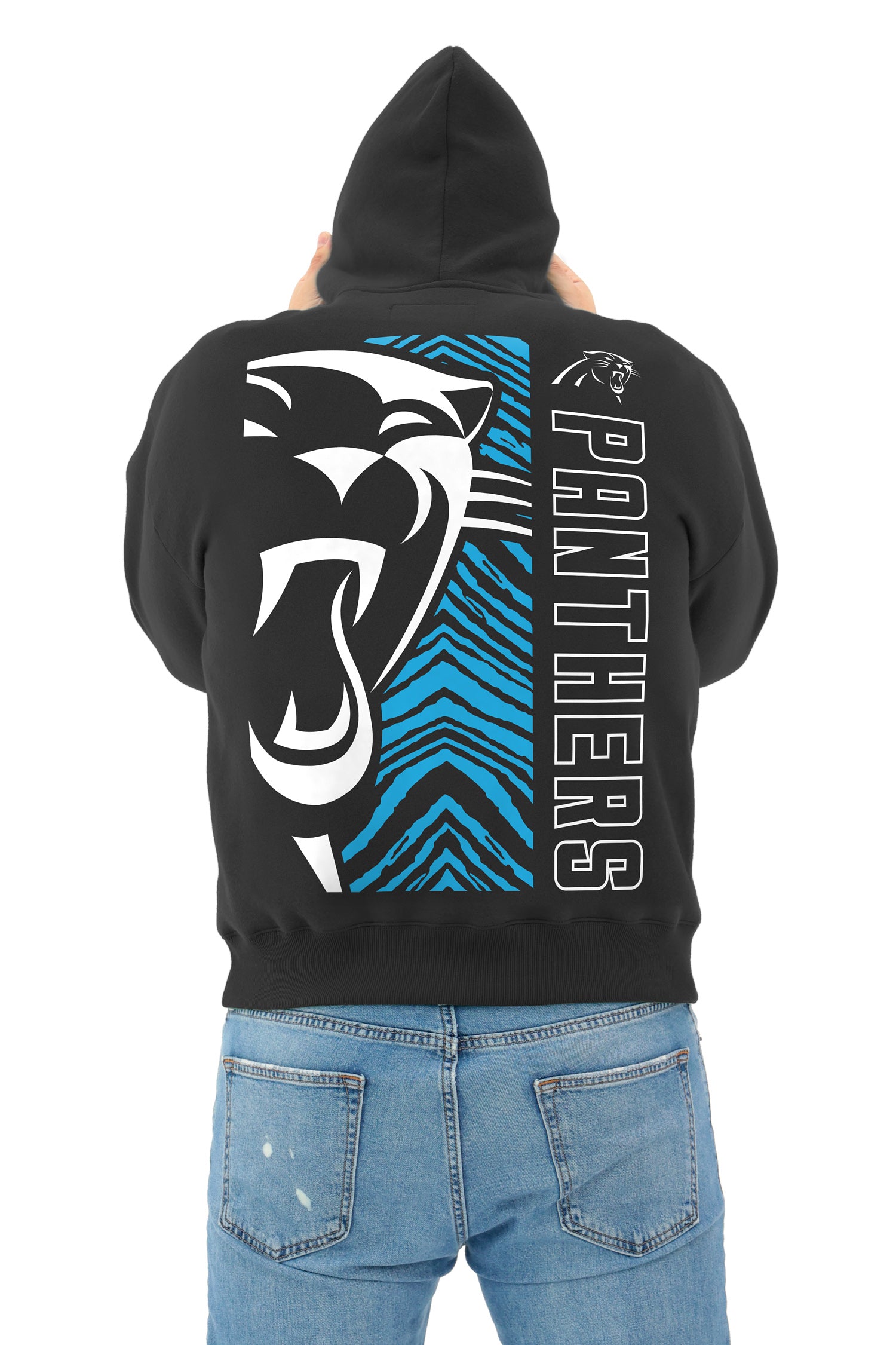 Zubaz NFL 90s Drop Shoulder Hoodie -MVP, CAROLINA PANTHERS - Official NFL Panthers Zubaz Apparel (10 of 12)