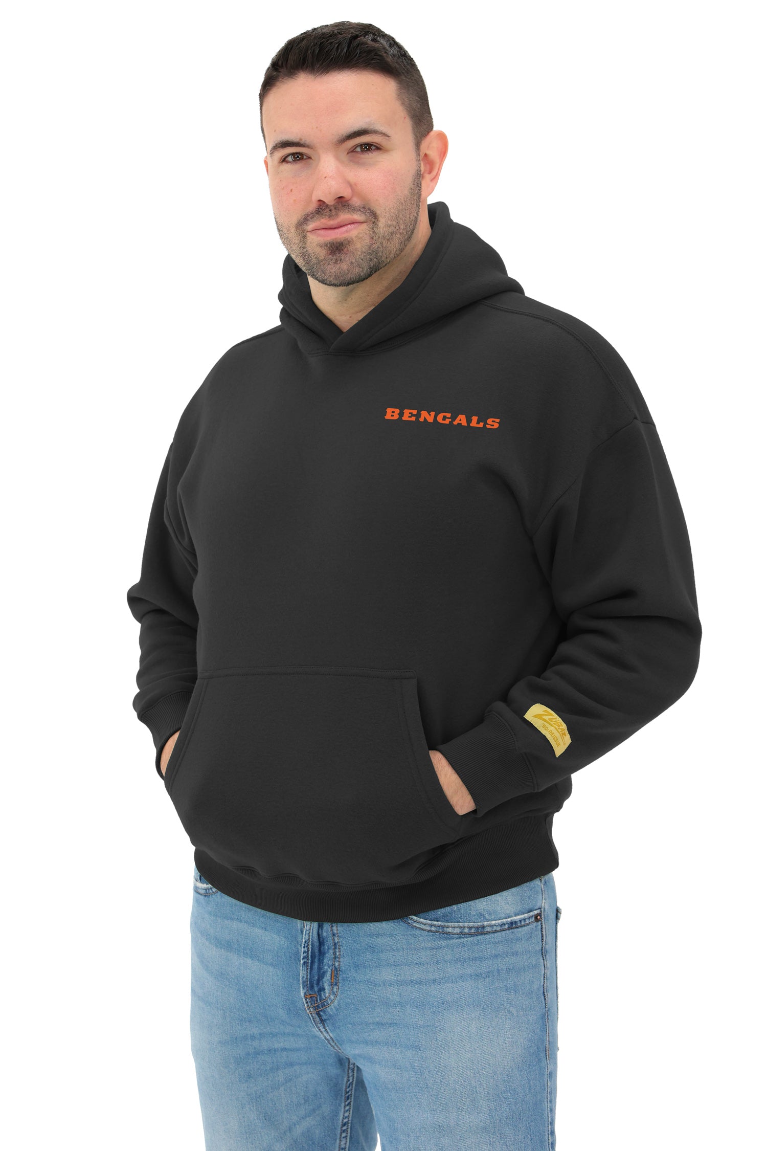 Zubaz NFL 90s Drop Shoulder Hoodie -MVP, CINCINNATI BENGALS - Official NFL Bengals Zubaz Apparel (9 of 12)