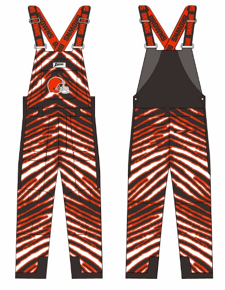Zubaz NFL Kids Unisex Zebra Team Color Blizzard Snow Bib Jr, Cleveland Browns