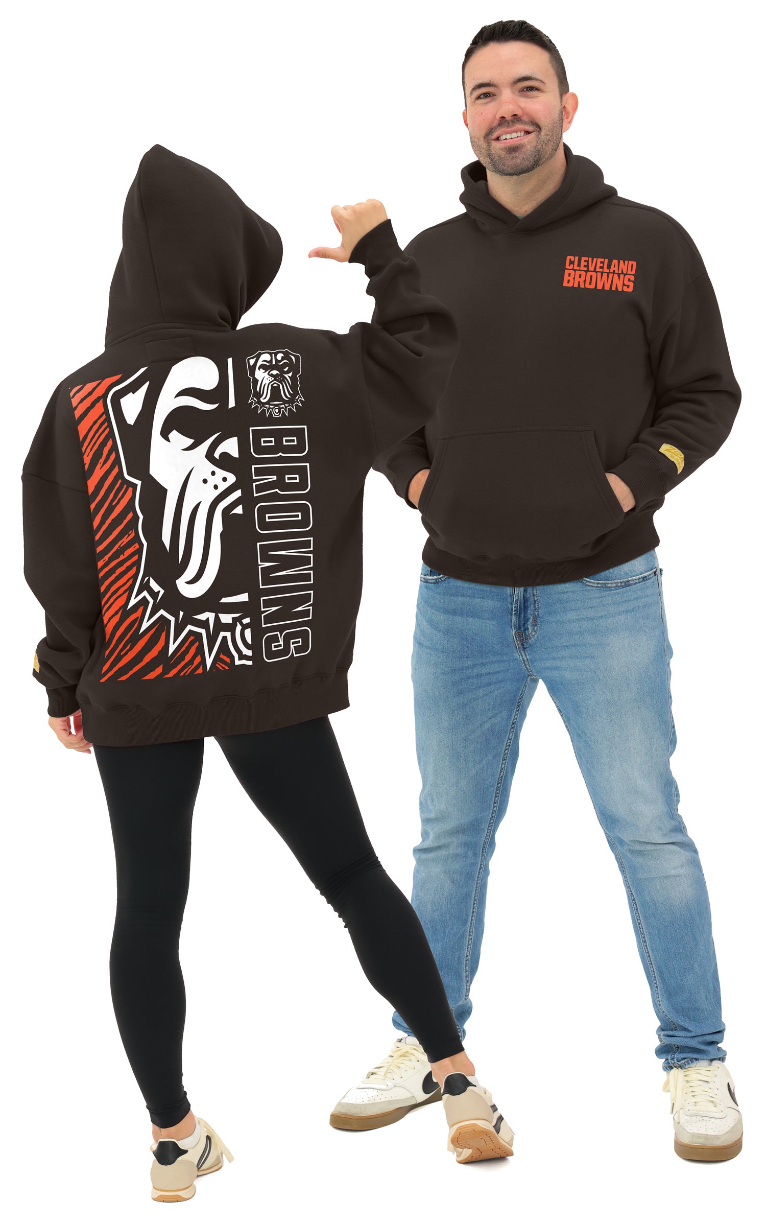 Zubaz NFL 90s Drop Shoulder Hoodie -MVP, CLEVELAND BROWNS