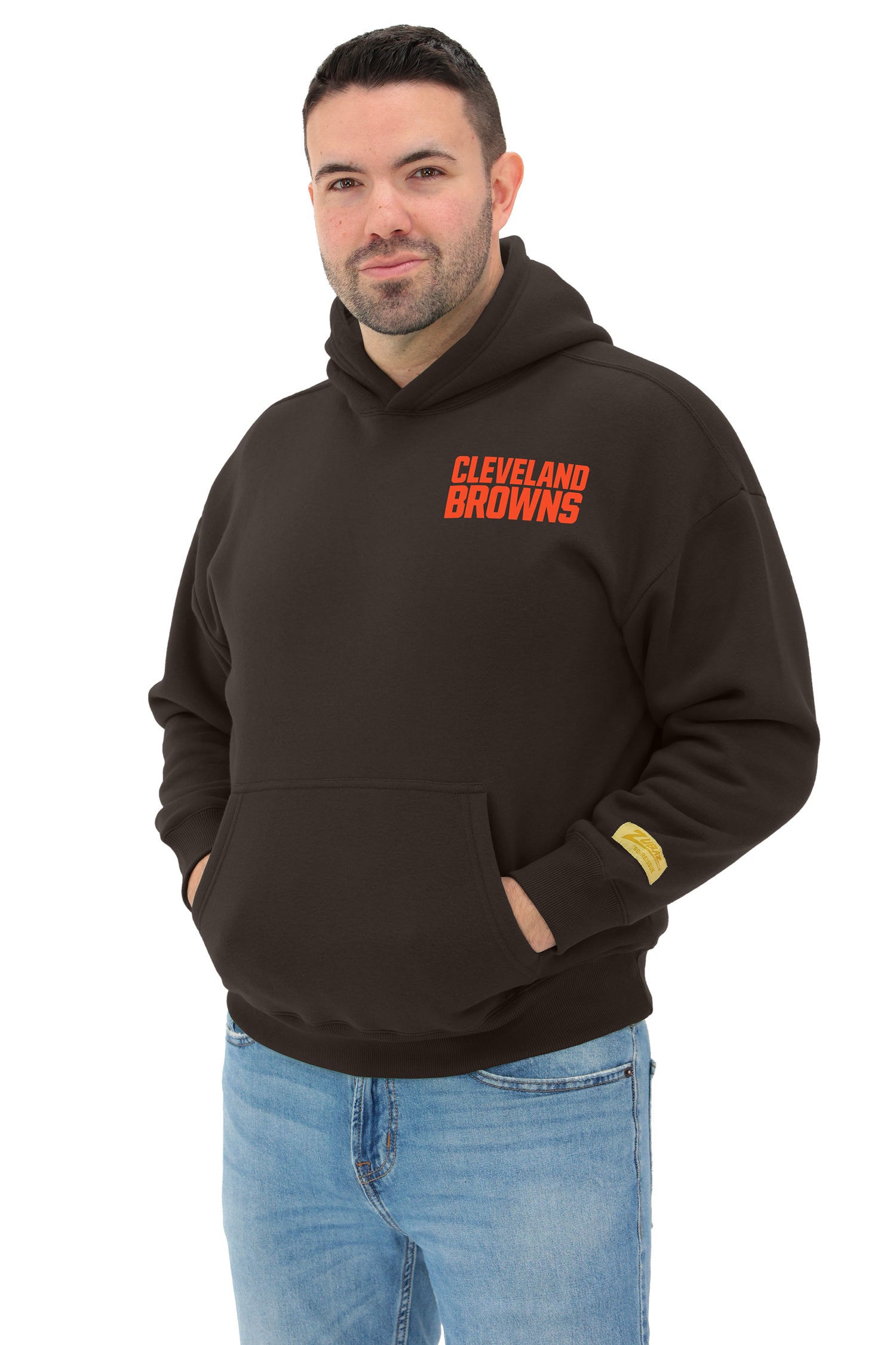 Zubaz NFL 90s Drop Shoulder Hoodie -MVP, CLEVELAND BROWNS