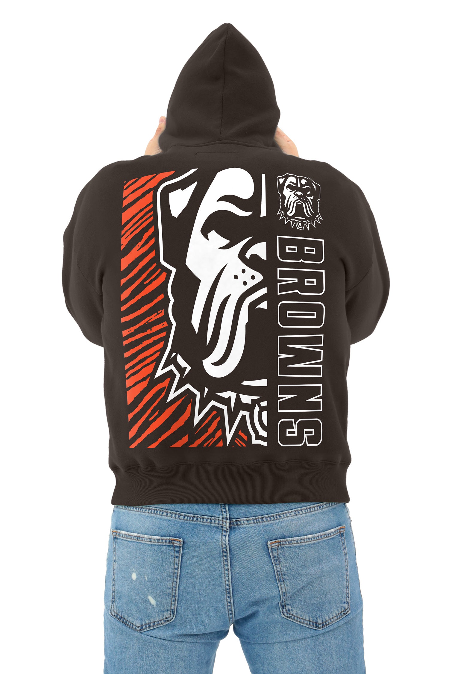 Zubaz NFL 90s Drop Shoulder Hoodie -MVP, CLEVELAND BROWNS