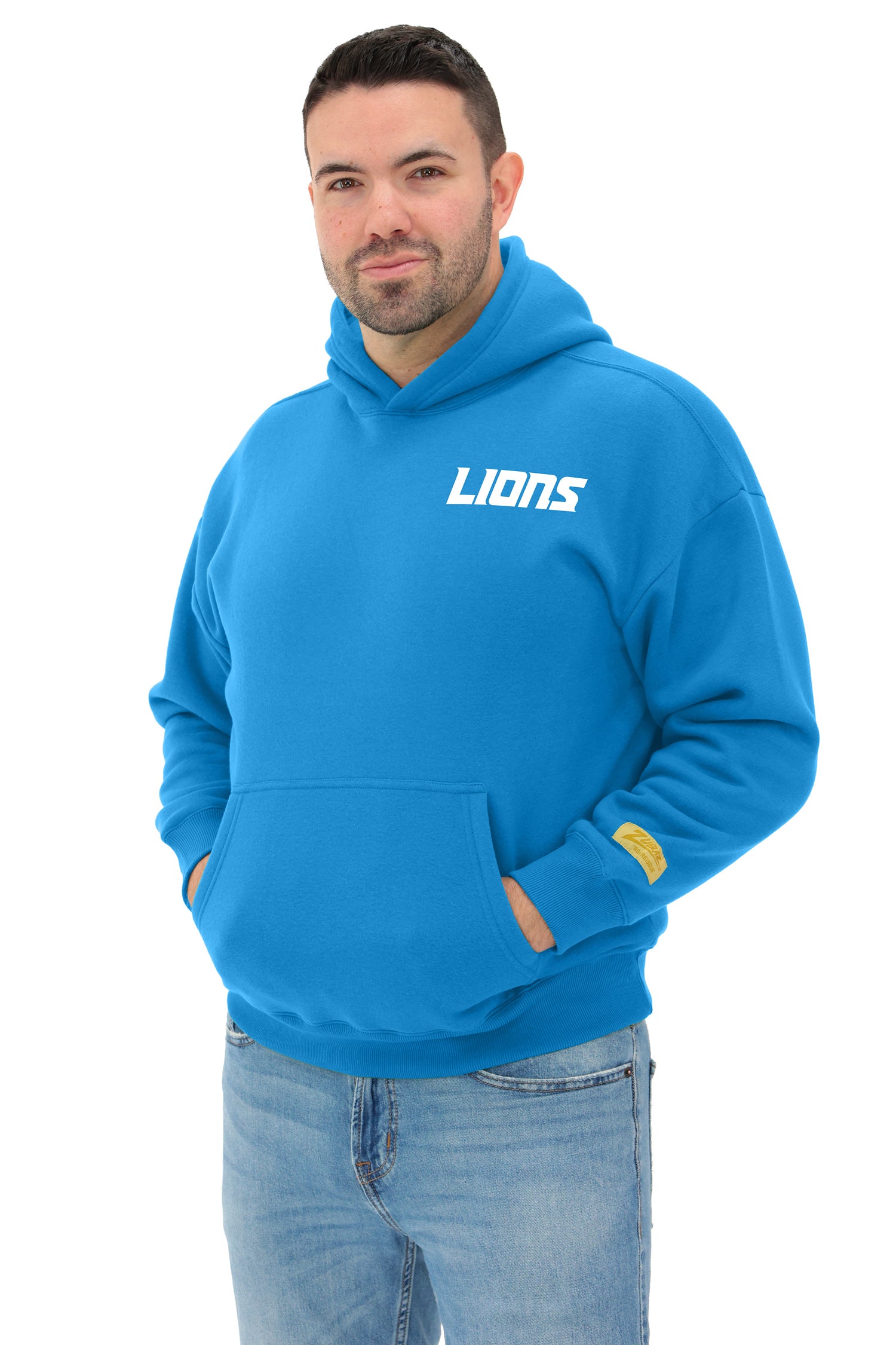 Zubaz NFL 90s Drop Shoulder Hoodie -MVP, DETROIT LIONS