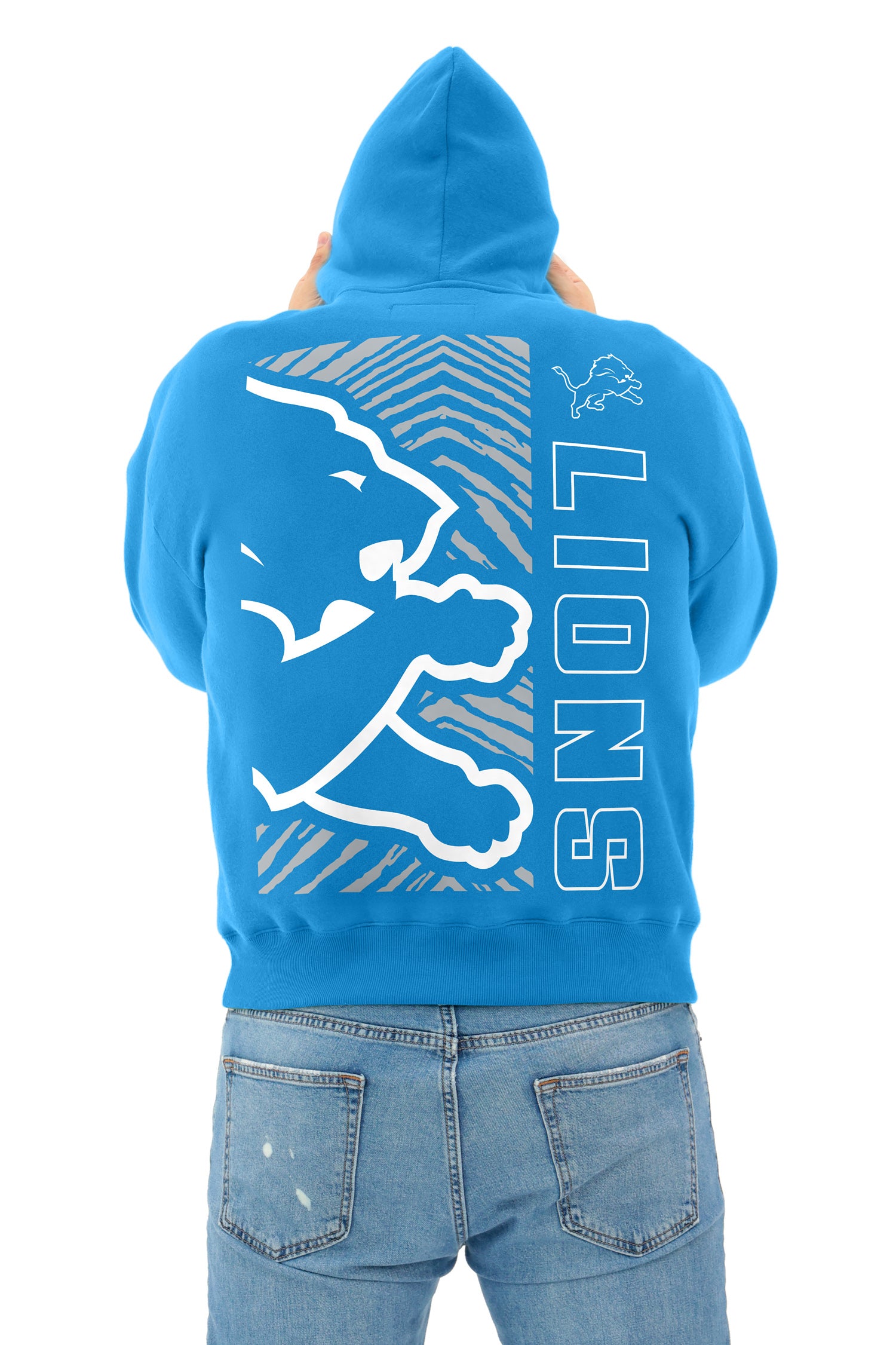 Zubaz NFL 90s Drop Shoulder Hoodie -MVP, DETROIT LIONS
