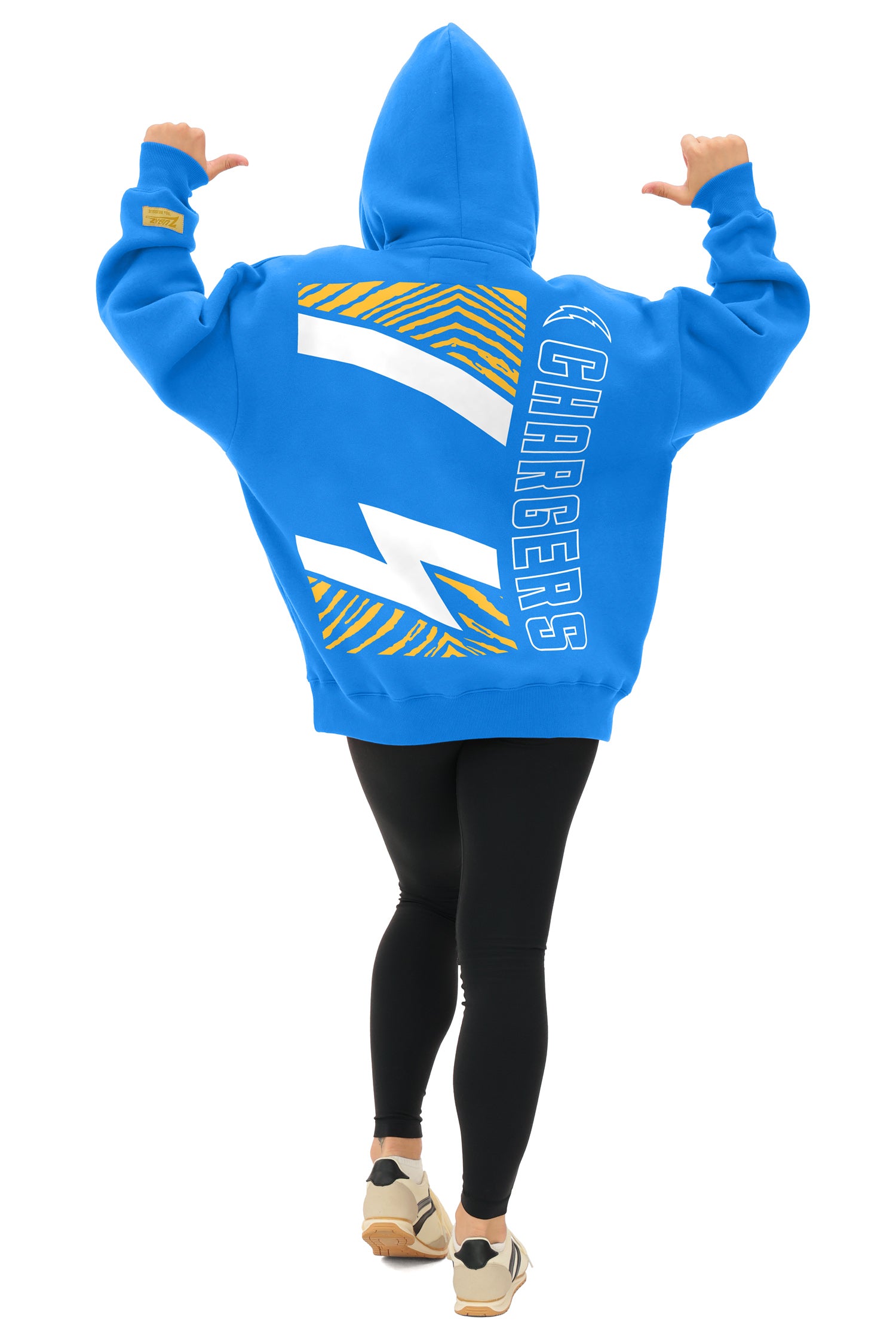 Zubaz NFL 90s Drop Shoulder Hoodie -MVP, LOS ANGELES CHARGERS