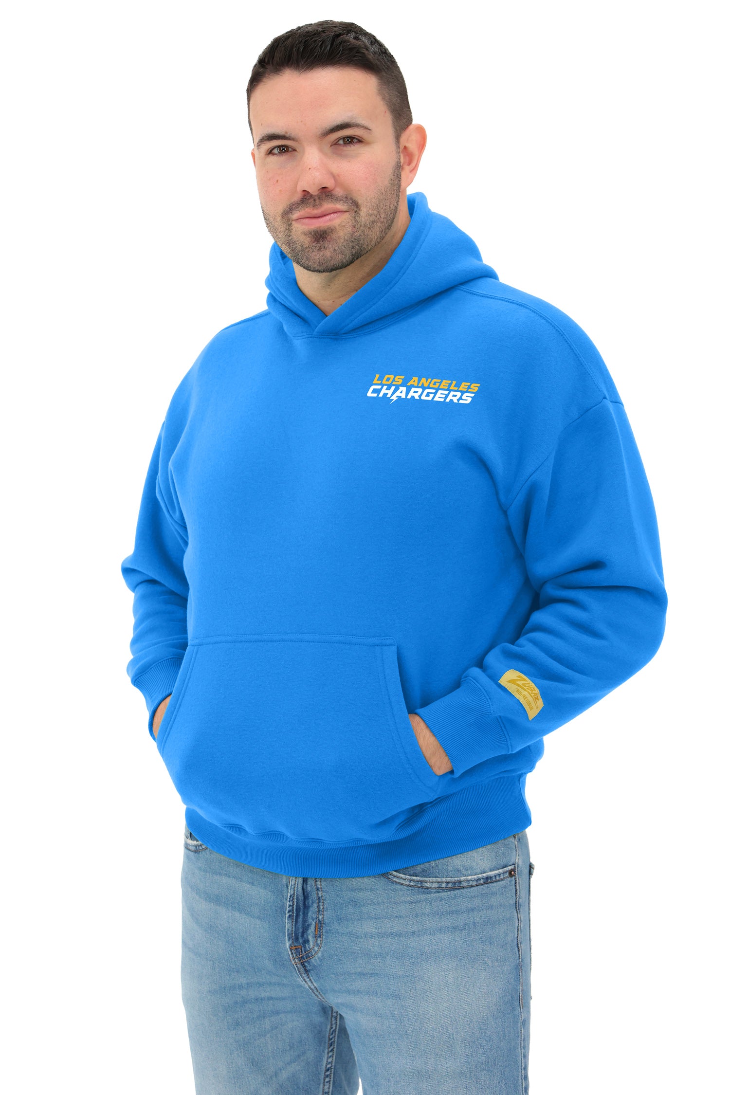 Zubaz NFL 90s Drop Shoulder Hoodie -MVP, LOS ANGELES CHARGERS