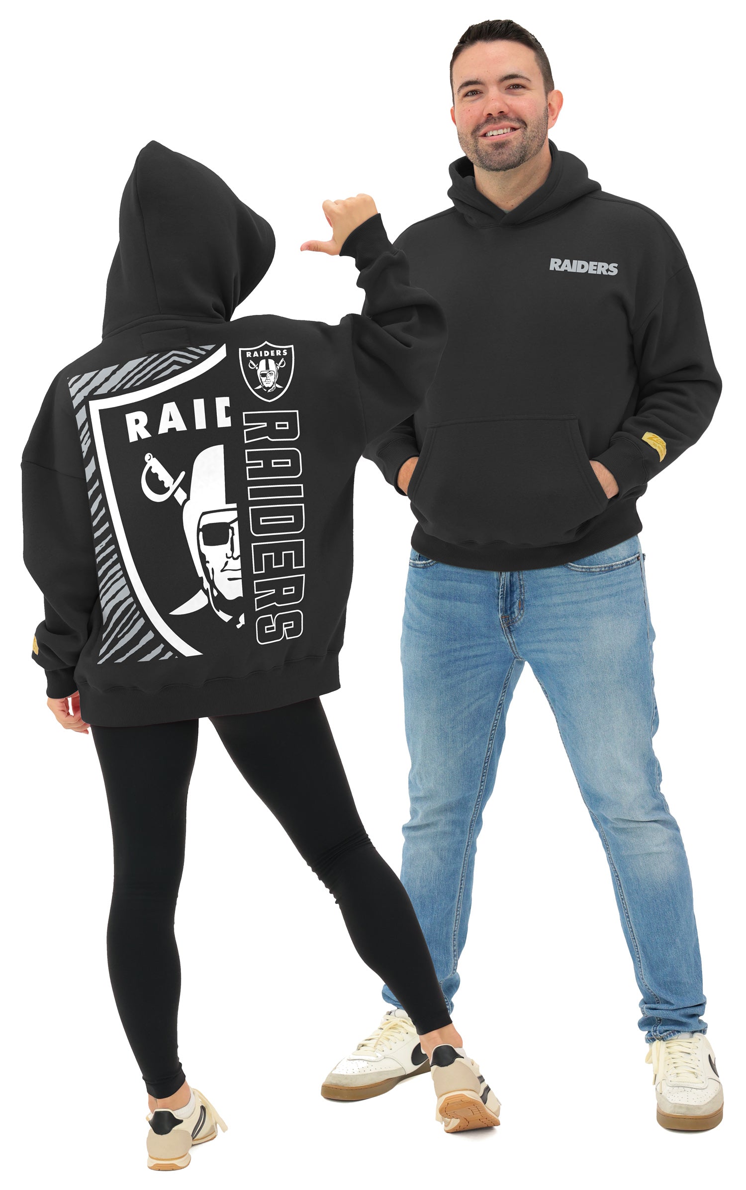 Zubaz NFL 90s Drop Shoulder Hoodie -MVP, LAS VEGAS RAIDERS