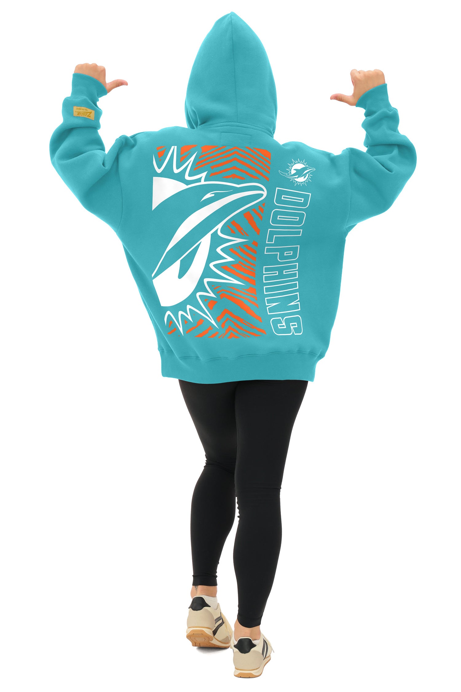 Zubaz NFL 90s Drop Shoulder Hoodie -MVP, MIAMI DOLPHINS
