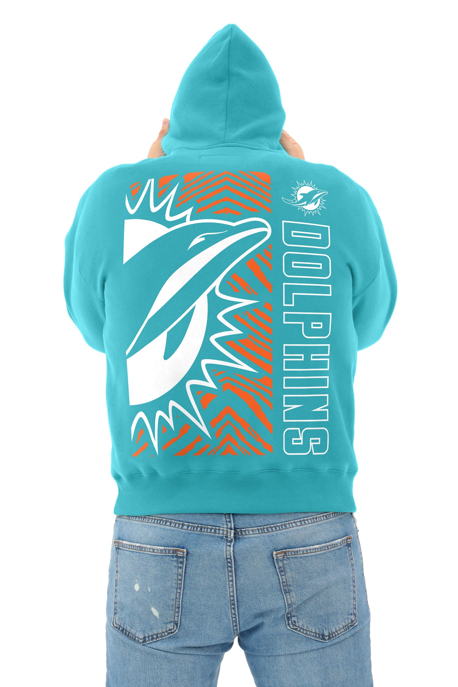 Zubaz NFL 90s Drop Shoulder Hoodie -MVP, MIAMI DOLPHINS - Official NFL Dolphins Zubaz Apparel (10 of 12)