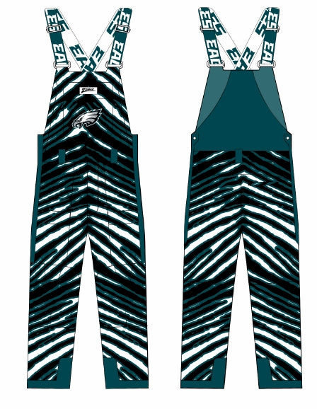 Zubaz NFL Kids Unisex Zebra Team Color Blizzard Snow Bib Jr, Philadelphia Eagles