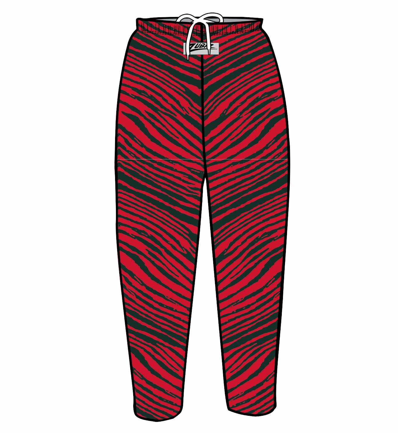 パンツ DIMENSION ZERO Zubaz Adult Unisex Z88 2 Color Zebra Pants, GREEN/RED