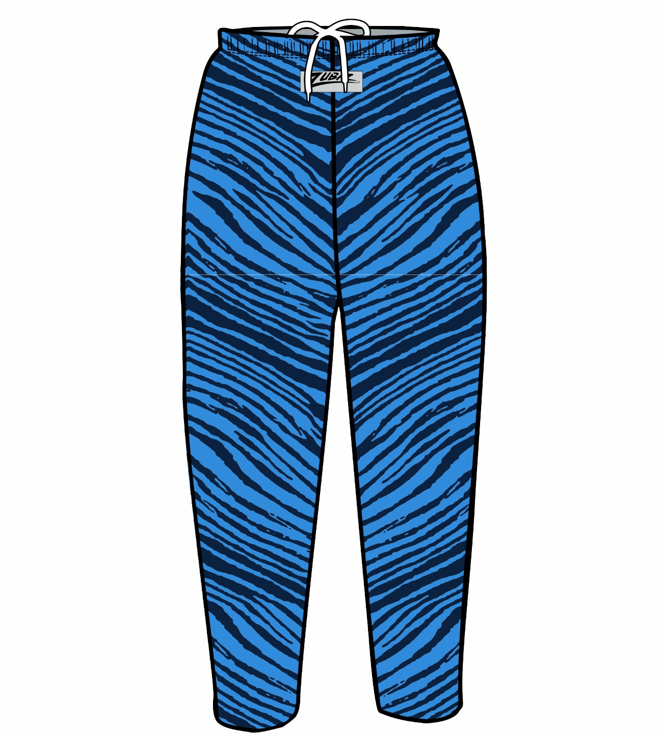 Zubaz Adult Unisex Z88 2 Color Zebra Pants, NAVY/LIGHT BLUE
