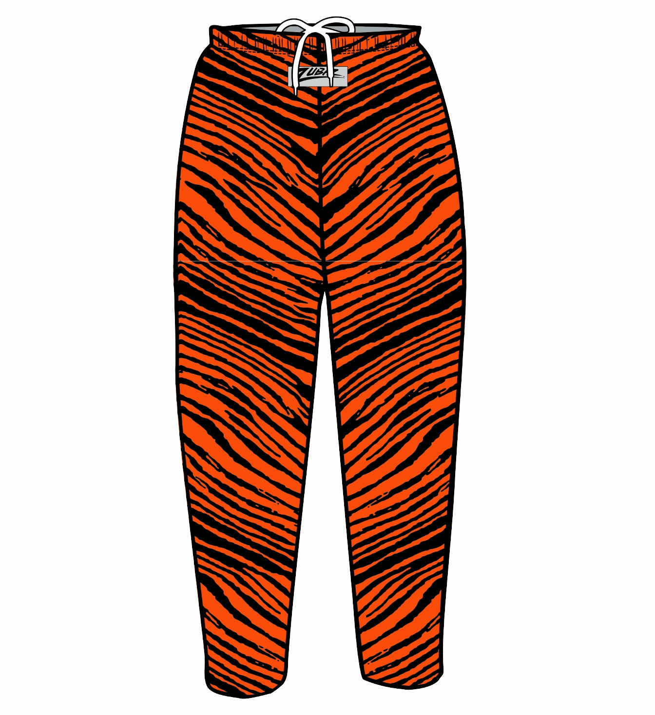 Zubaz Youth Unisex Z88 2 Color Zebra Pant, BLACK/ORANGE