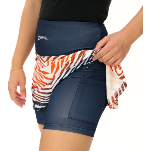 Zubaz NFL Women's Zebra Ombre Skort Team Primary Logo, Denver Broncos