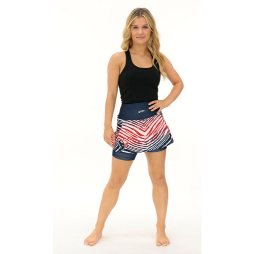 Zubaz NFL Women's Zebra Ombre Skort Team Primary Logo, Houston Texans
