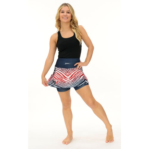 Zubaz NFL Women's Zebra Ombre Skort Team Primary Logo, Houston Texans