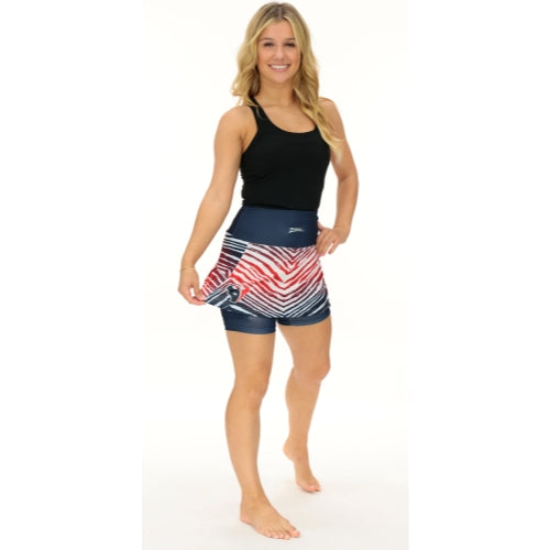 Zubaz NFL Women's Zebra Ombre Skort Team Primary Logo, Houston Texans