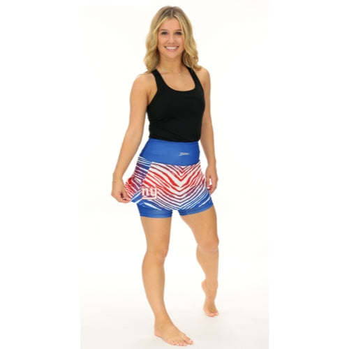 Zubaz NFL Women's Zebra Ombre Skort Team Primary Logo, New York Giants