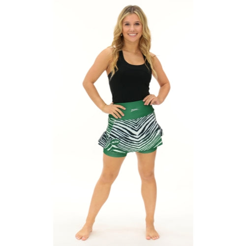 Zubaz NFL Women's Zebra Ombre Skort Team Primary Logo, New York Jets