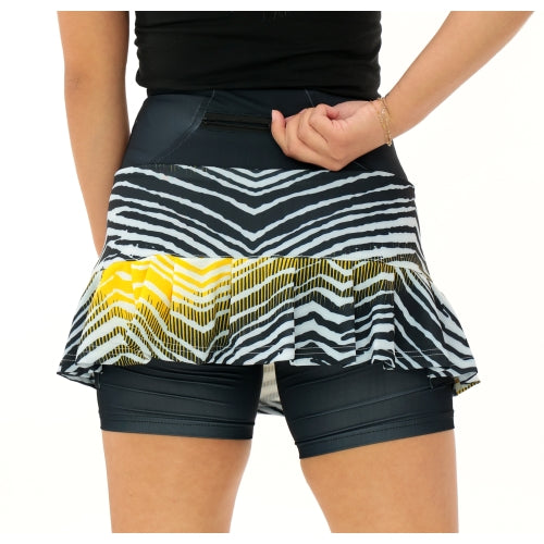 Zubaz NFL Women's Zebra Ombre Skort Team Primary Logo, Pittsburgh Steelers