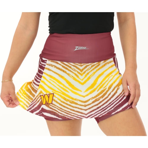 Zubaz NFL Women's Zebra Ombre Skort Team Primary Logo, Washington Commanders