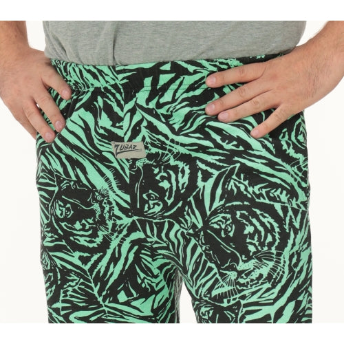 Zubaz Adult Unisex Z88 Tiger Pant, MINT/BLACK