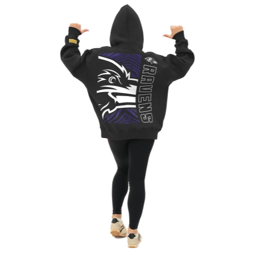 Zubaz NFL 90s Drop Shoulder Hoodie -MVP, BALTIMORE RAVENS - Official NFL Ravens Zubaz Apparel (3 of 12)