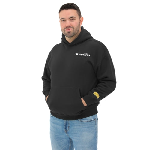 Zubaz NFL 90s Drop Shoulder Hoodie -MVP, BALTIMORE RAVENS - Official NFL Ravens Zubaz Apparel (4 of 12)