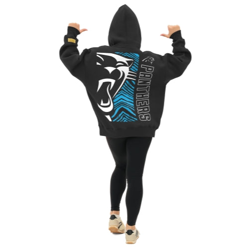 Zubaz NFL 90s Drop Shoulder Hoodie -MVP, CAROLINA PANTHERS - Official NFL Panthers Zubaz Apparel (3 of 12)