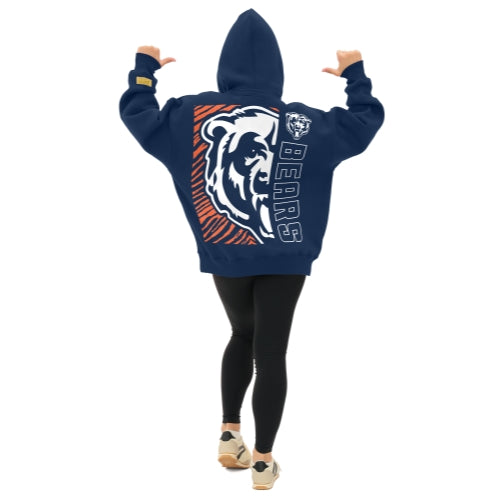 Zubaz NFL 90s Drop Shoulder Hoodie -MVP, CHICAGO BEARS - Official NFL Bears Zubaz Apparel (3 of 12)