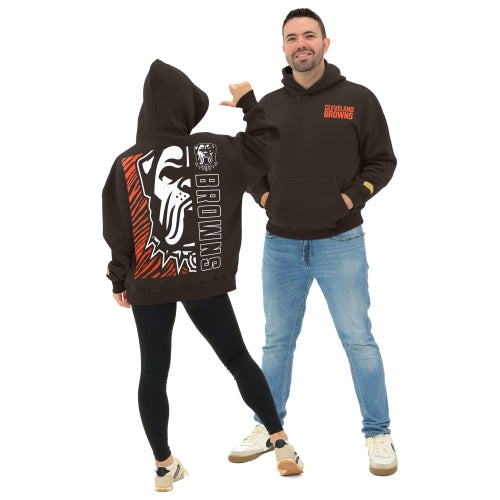Zubaz NFL 90s Drop Shoulder Hoodie -MVP, CLEVELAND BROWNS
