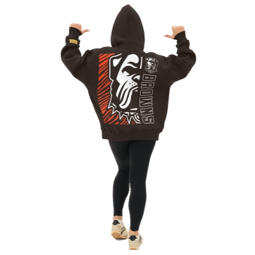 Zubaz NFL 90s Drop Shoulder Hoodie -MVP, CLEVELAND BROWNS