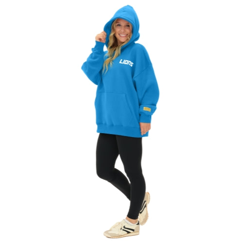 Zubaz NFL 90s Drop Shoulder Hoodie -MVP, DETROIT LIONS