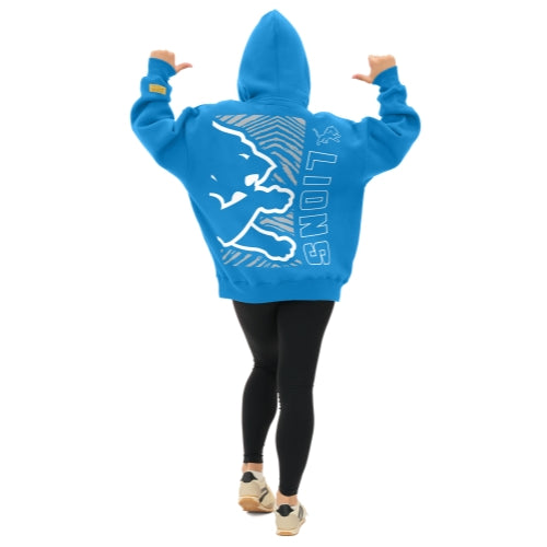 Zubaz NFL 90s Drop Shoulder Hoodie -MVP, DETROIT LIONS