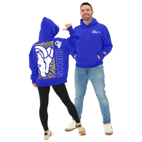 Zubaz NFL 90s Drop Shoulder Hoodie -MVP, LOS ANGELES RAMS