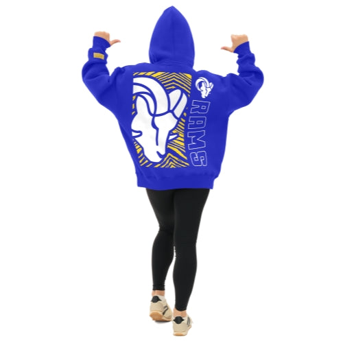 Zubaz NFL 90s Drop Shoulder Hoodie -MVP, LOS ANGELES RAMS