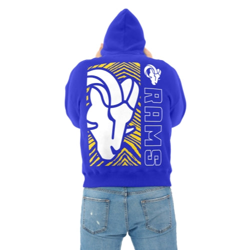 Zubaz NFL 90s Drop Shoulder Hoodie -MVP, LOS ANGELES RAMS