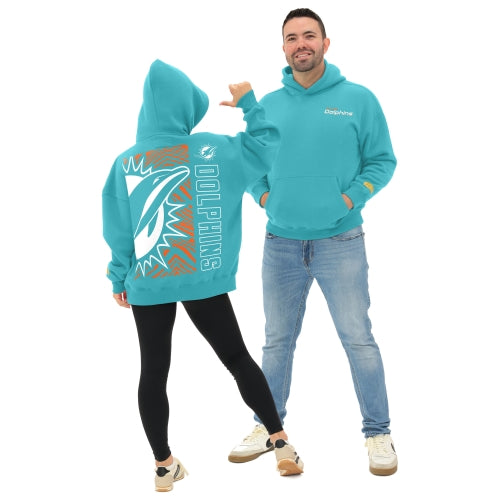 Zubaz NFL 90s Drop Shoulder Hoodie -MVP, MIAMI DOLPHINS