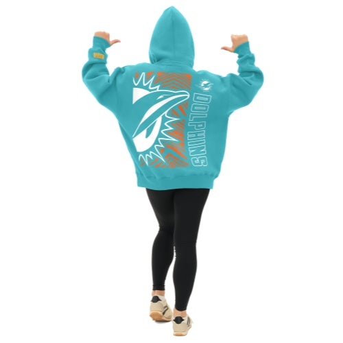 Zubaz NFL 90s Drop Shoulder Hoodie -MVP, MIAMI DOLPHINS - Official NFL Dolphins Zubaz Apparel (3 of 12)