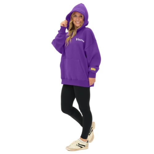 Zubaz NFL 90s Drop Shoulder Hoodie -MVP, MINNESOTA VIKINGS